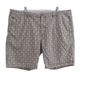 Tommy Bahama Aloha Luau Flat Front Pineapple Print Chino Shorts 44 Khaki Green